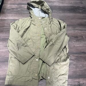 Girls olive green rain jacket old navy size 8